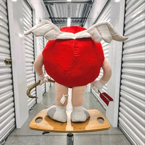 LG Plush M&M Red Cupid 24" Gemmy Tags 2010 Bow Arrow Standing Mars Candy - Picture 5 of 11
